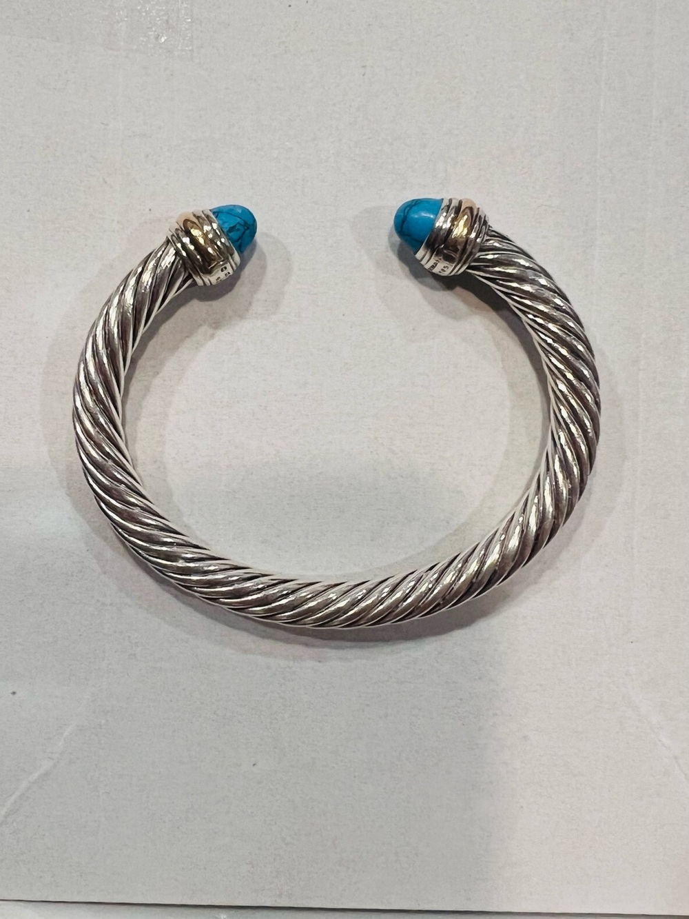 Authentic david yurman turquoise Cable Cuff Bracelet